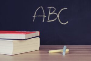 ABC written on a blackboard